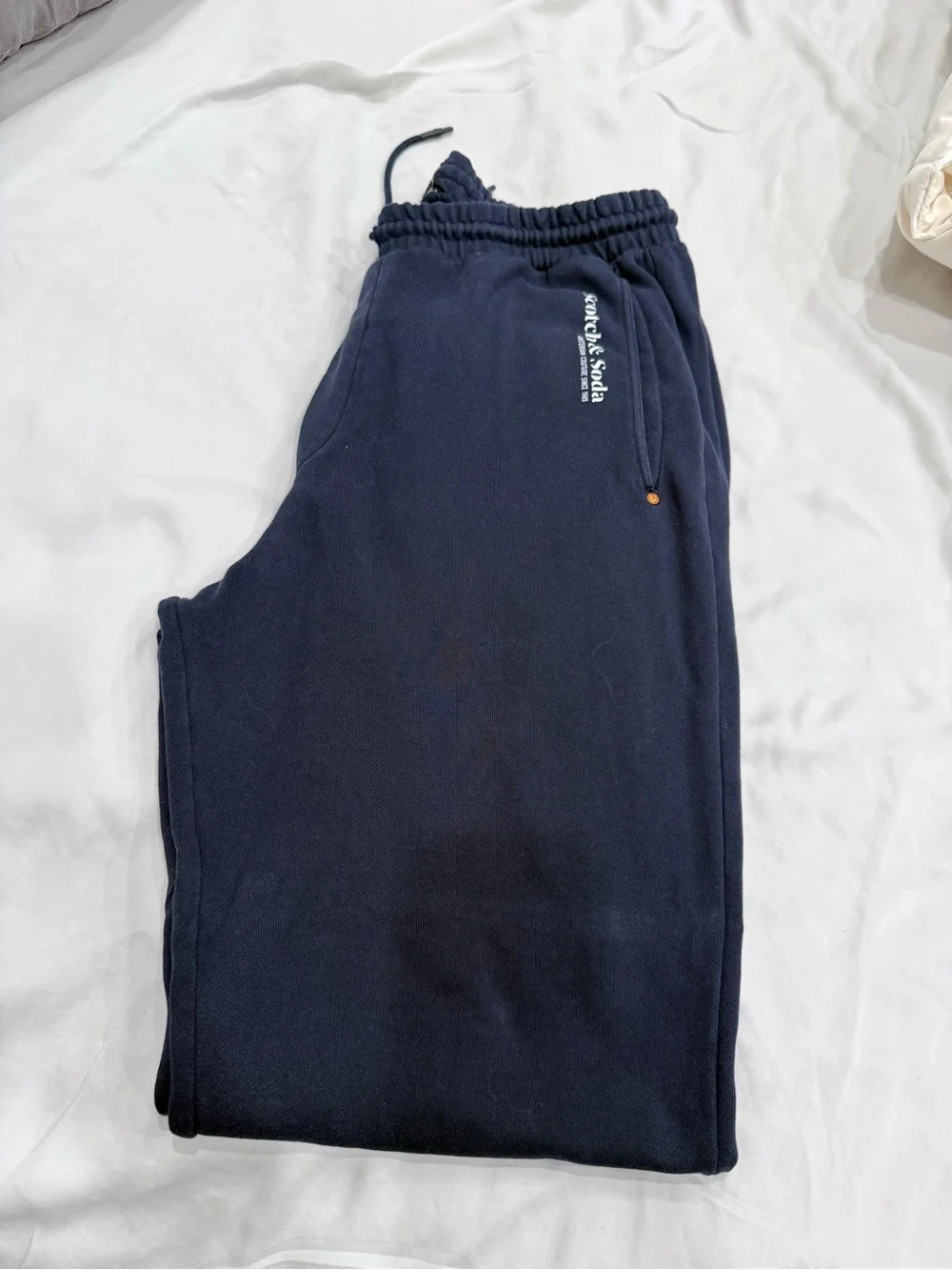 Scotch & Soda Men’s Navy Sweatpants with Side Logo